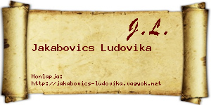 Jakabovics Ludovika névjegykártya